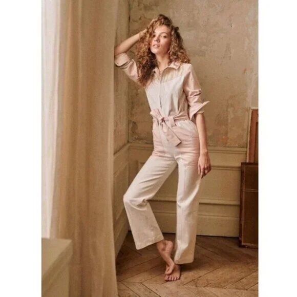 Sézane Joaquim Jumpsuit Boilersuit in Patchwork NWOT - Picture 1 of 5
